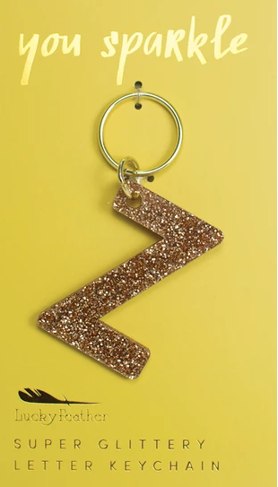 Glitter Initial Keychain