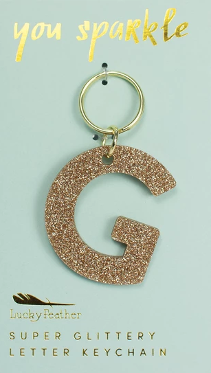 Glitter Initial Keychain