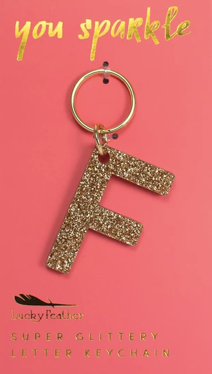 Glitter Initial Keychain