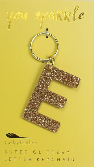 Glitter Initial Keychain