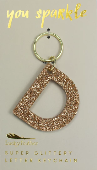 Glitter Initial Keychain