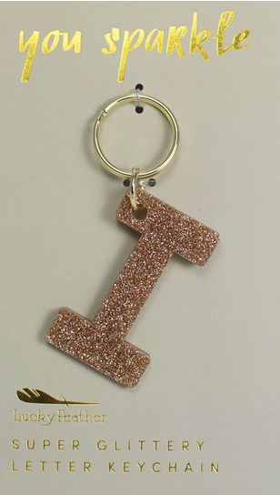 Glitter Initial Keychain