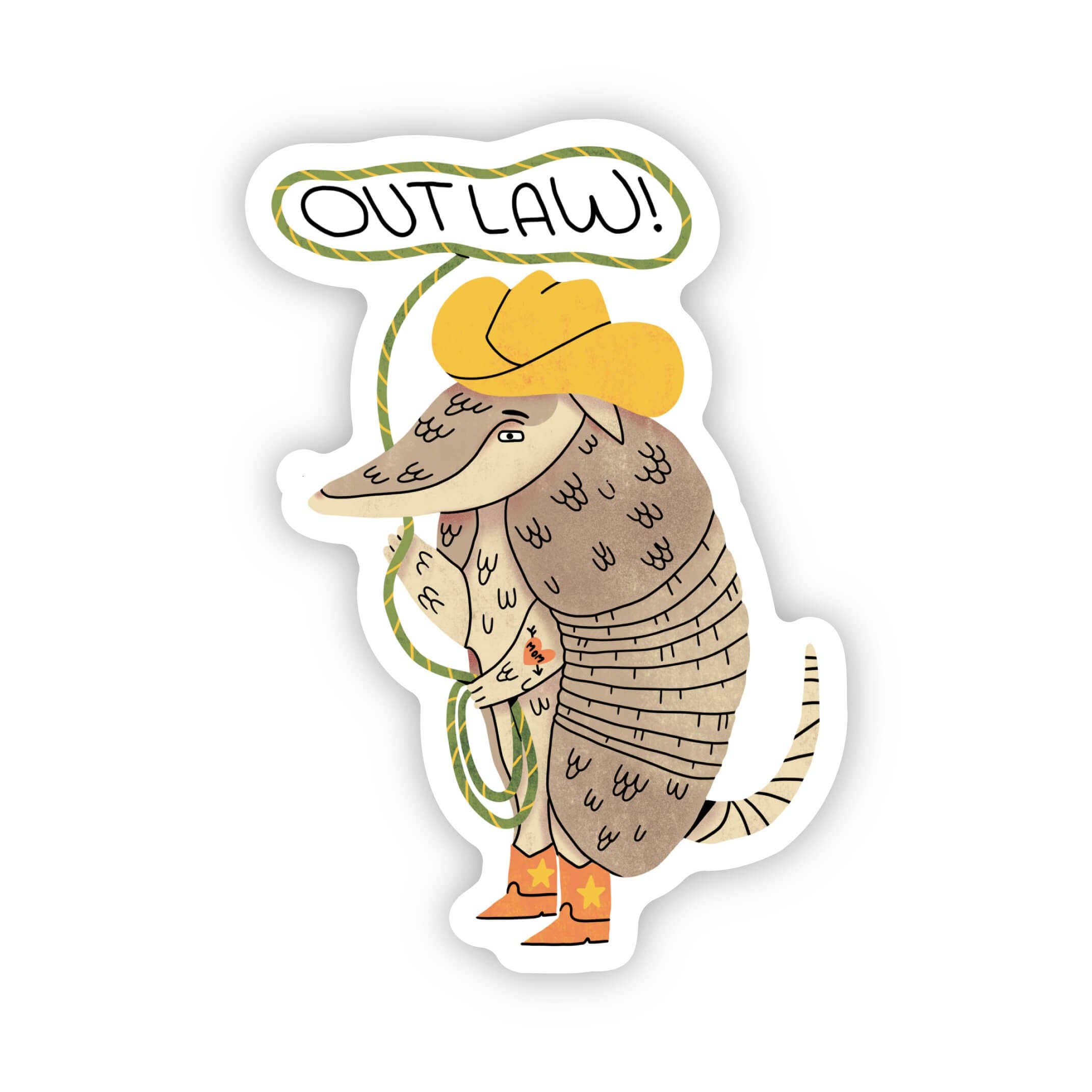 Armadillo Outlaw Sticker
