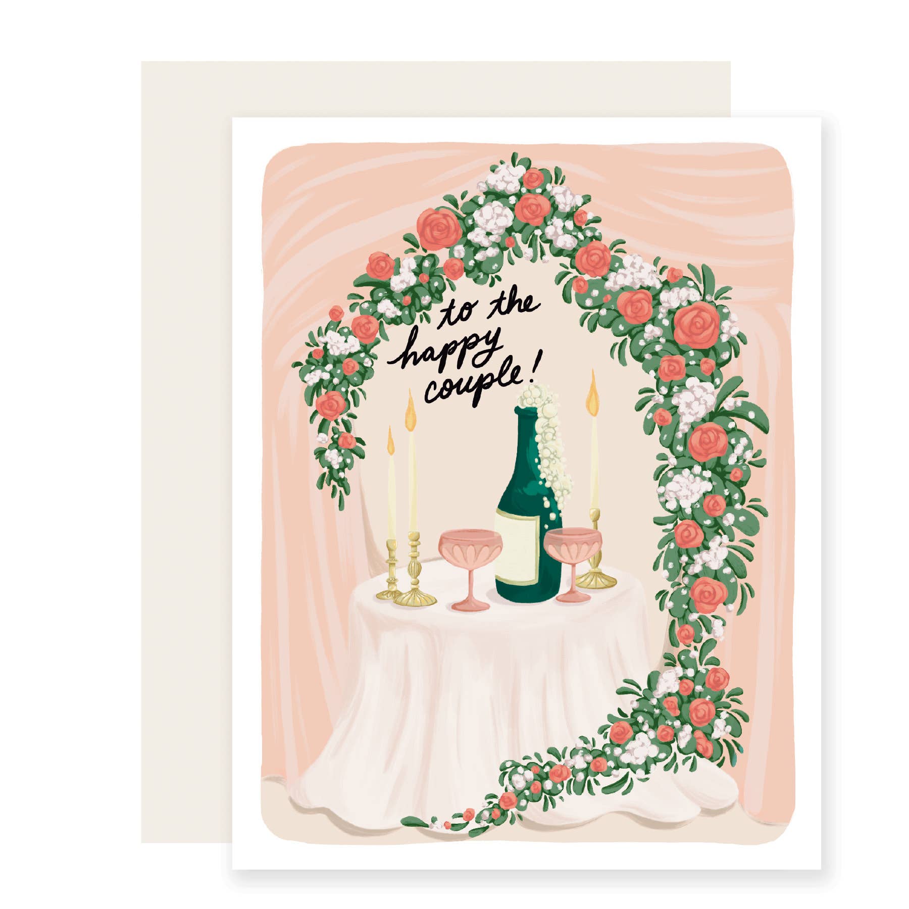 Happy Couple Champagne Greeting Card