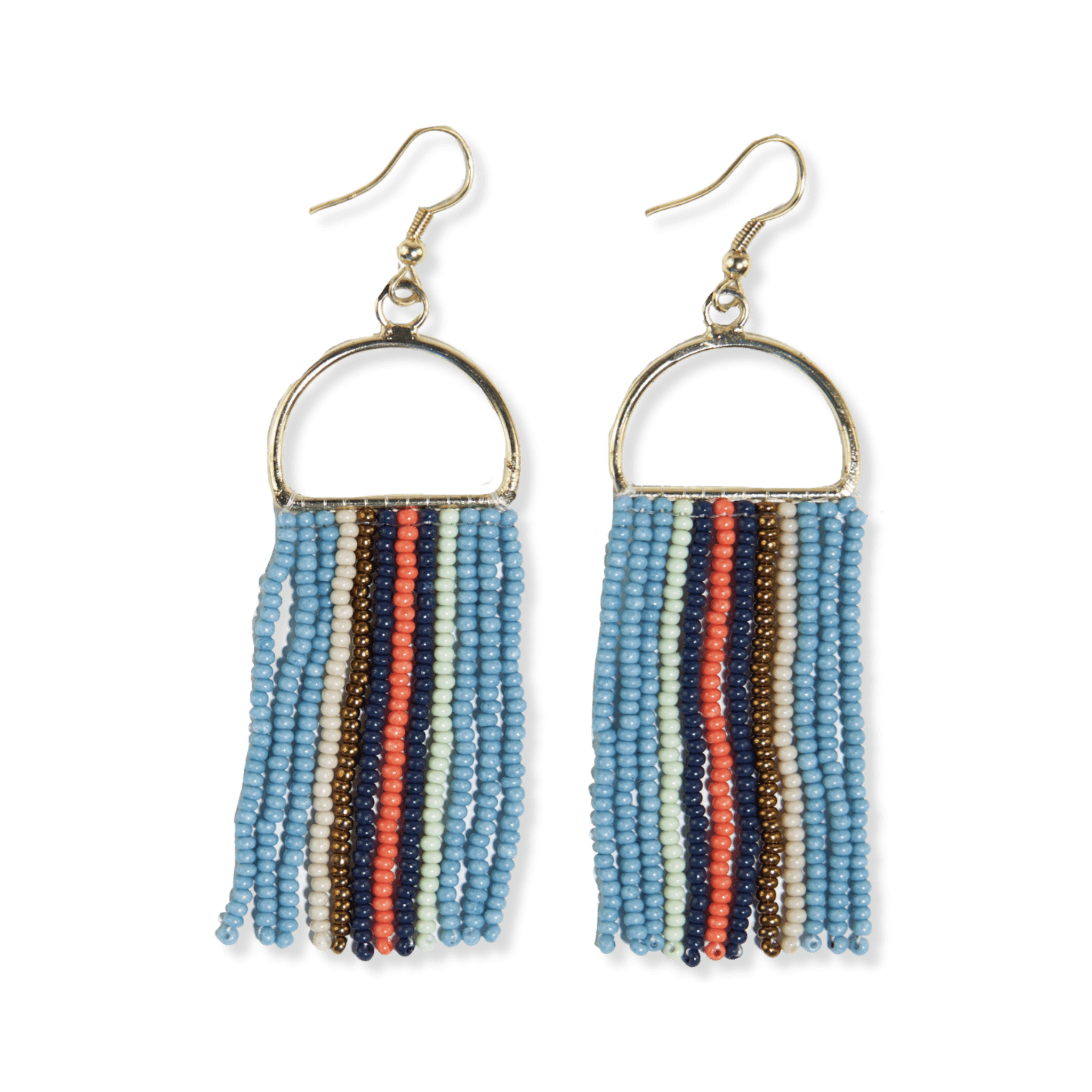 Allison Arch Fringe Beaded Earrings