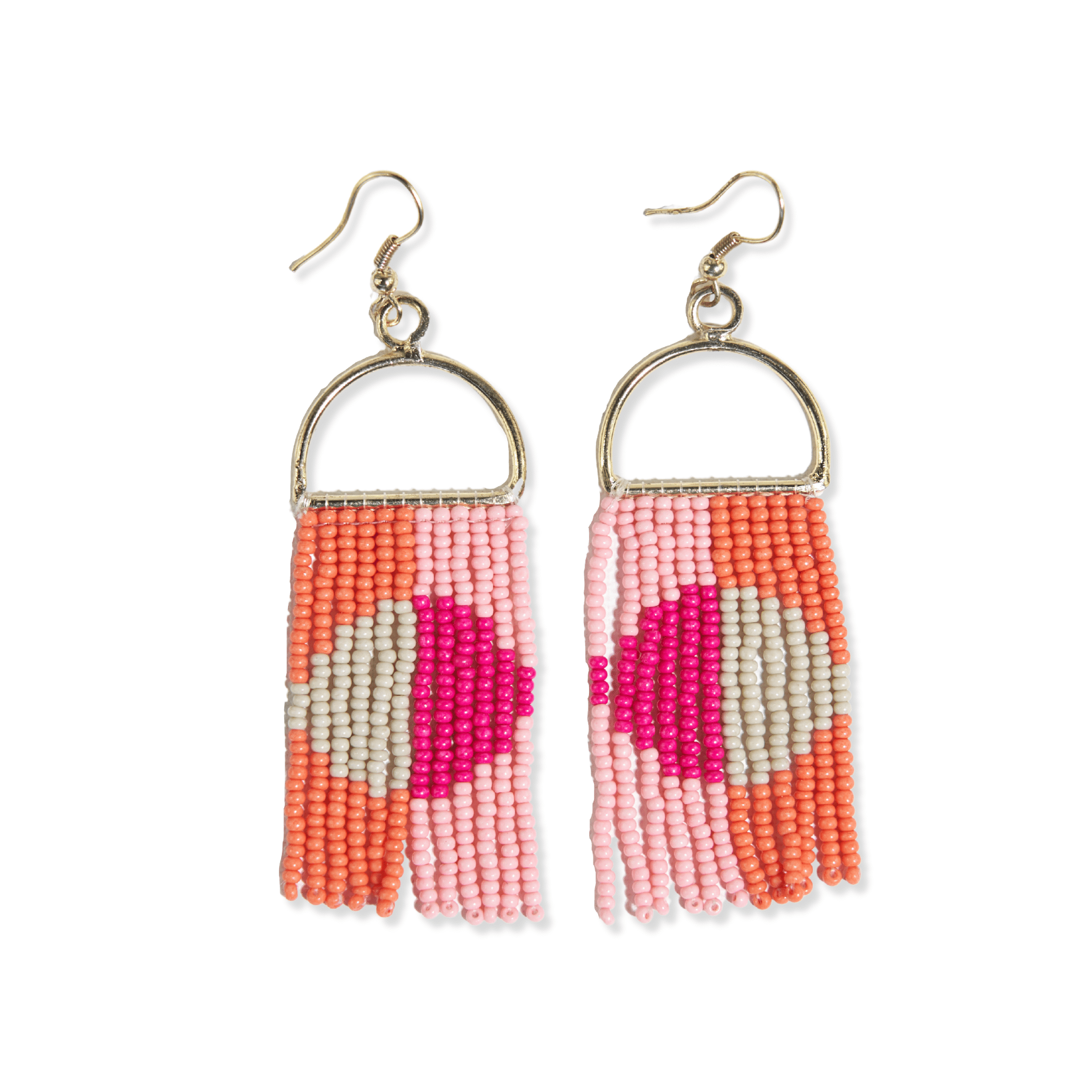 Allison Arch Fringe Beaded Earrings