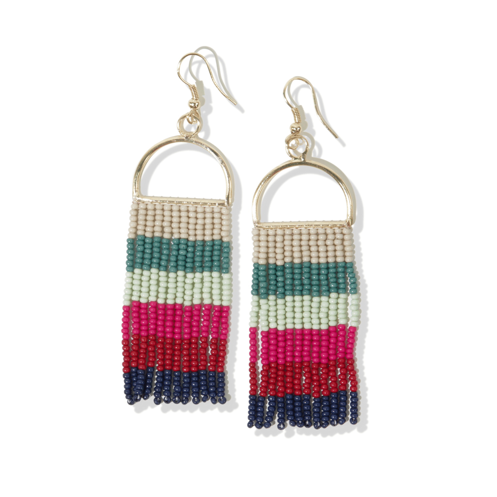 Allison Arch Fringe Beaded Earrings