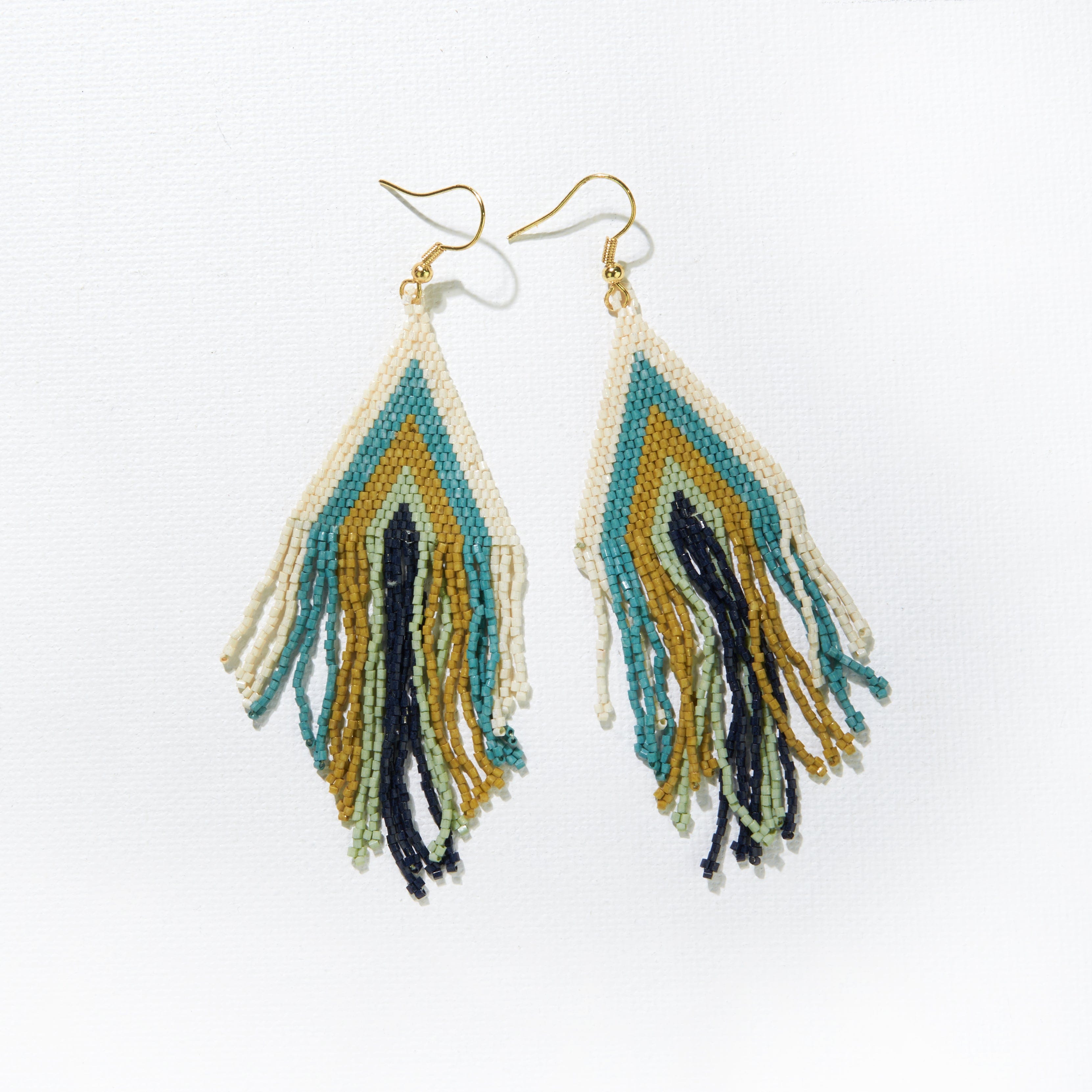 Haley Stacked Triangle Fringe Earrings