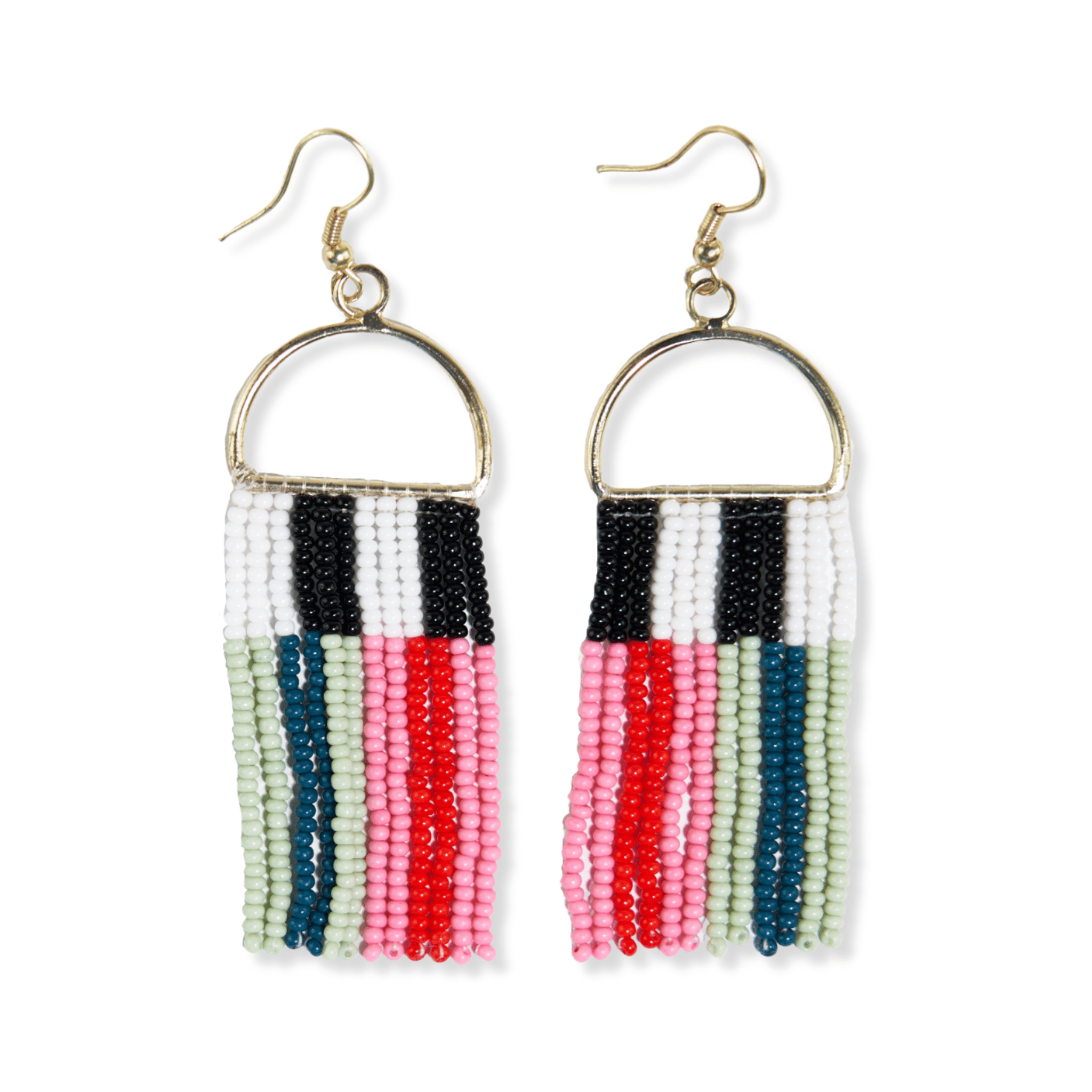 Allison Arch Fringe Beaded Earrings