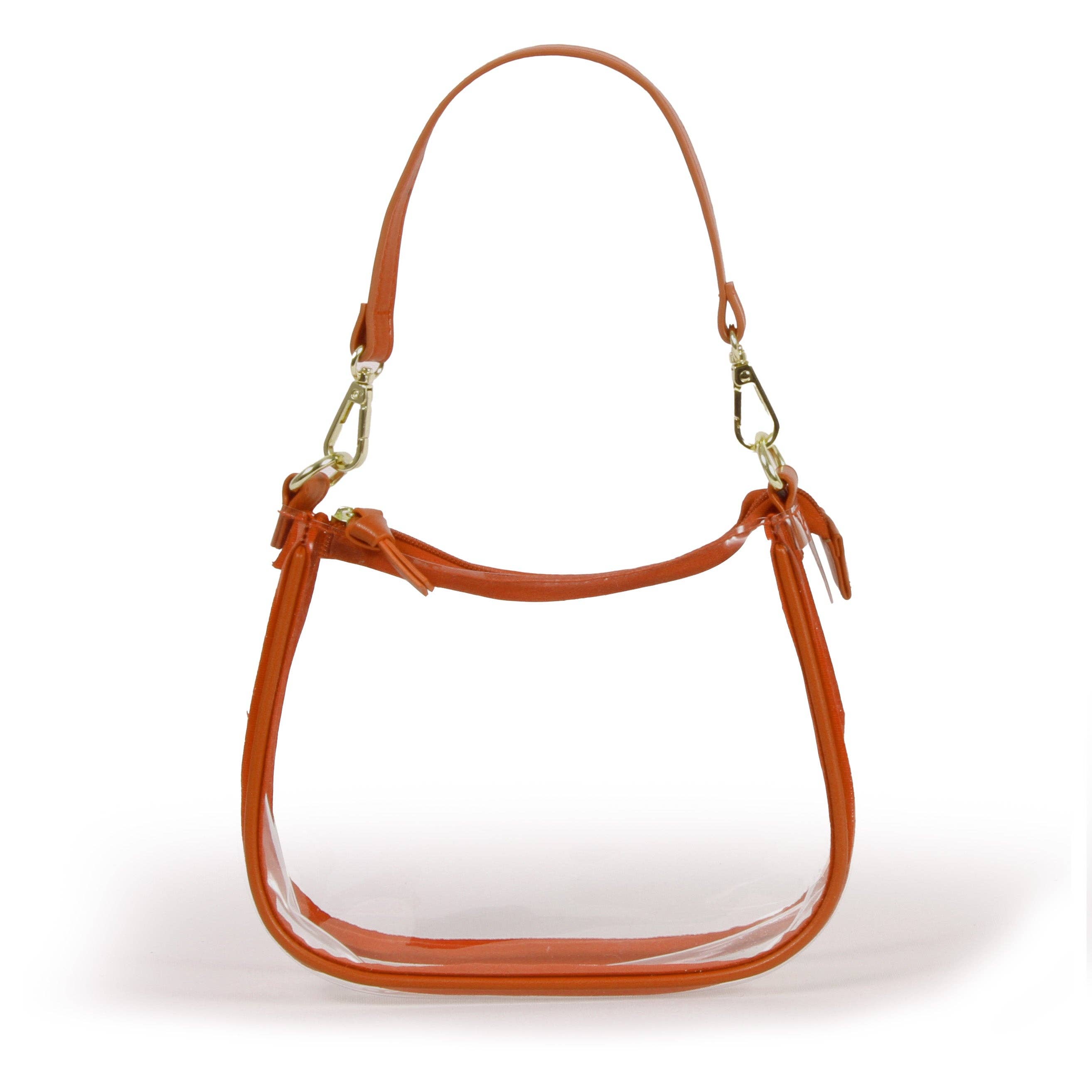 The Clara Clear Purse - Burnt Orange