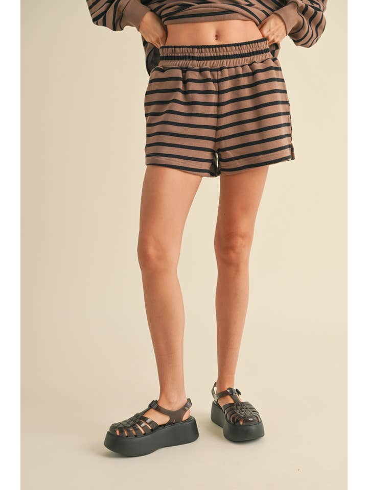 Mocha Latte Striped Shorts