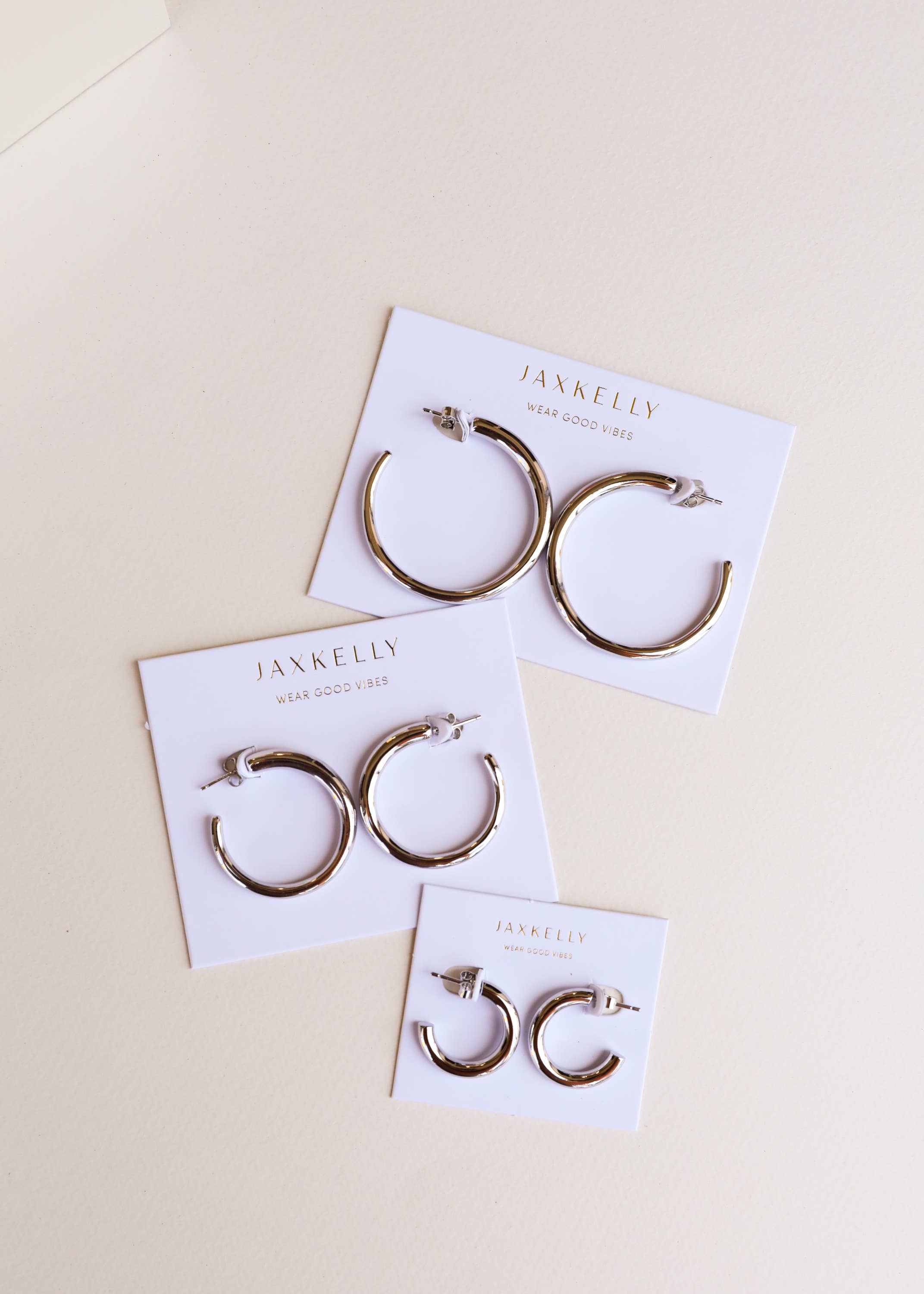 Silver Smooth Hoop Earrings