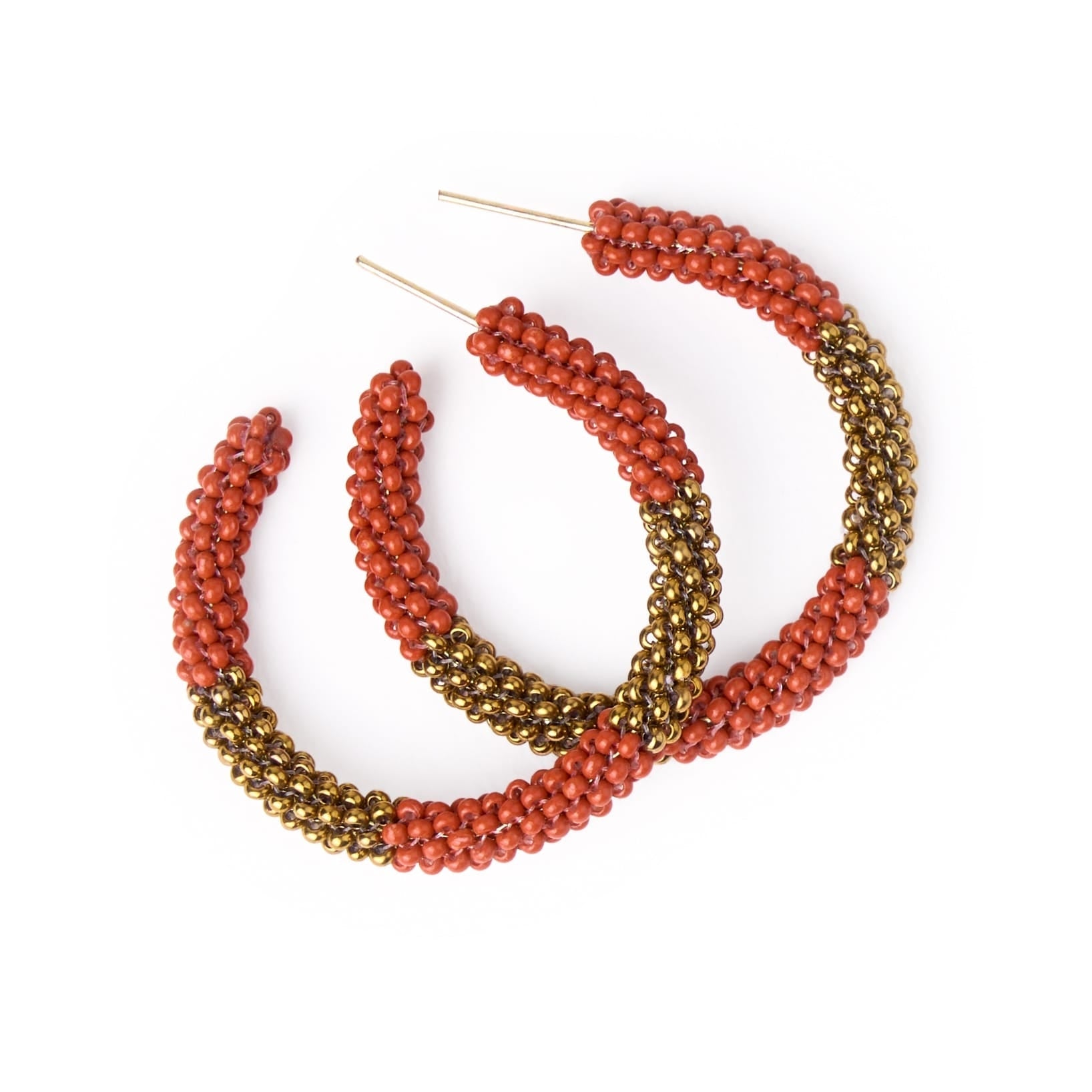 Game Day Beaded Color Block Hoop Earrings