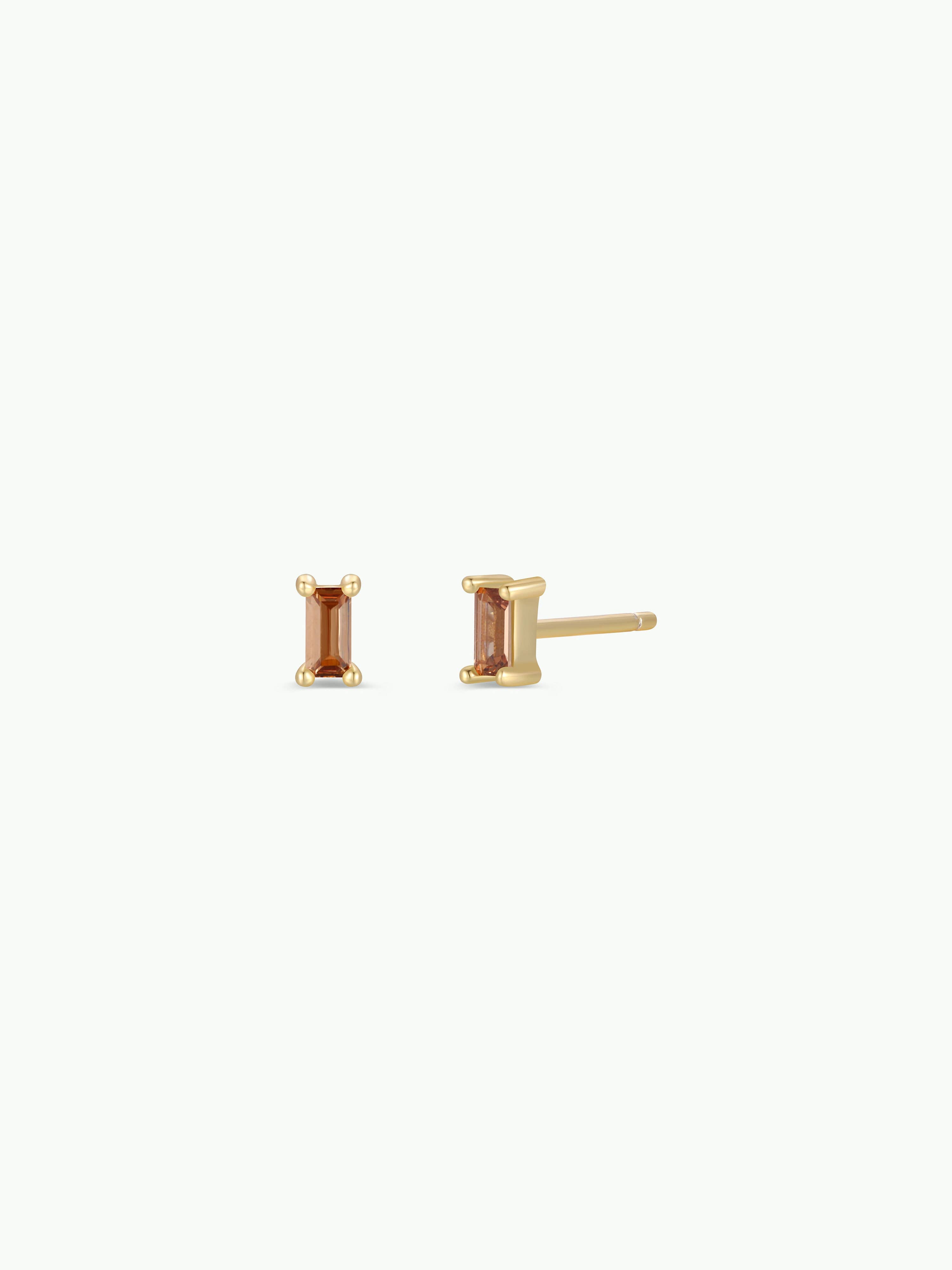 Coffee Baguette Gold Earrings