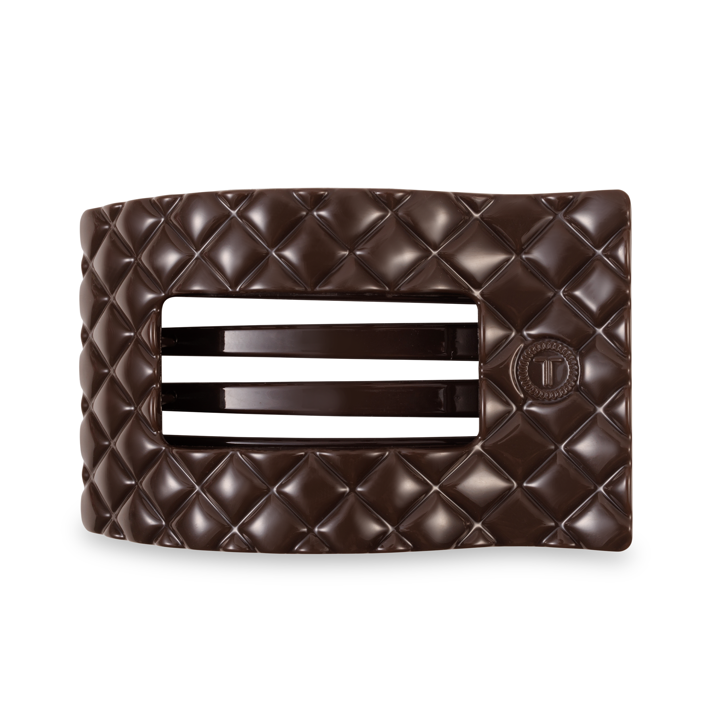 Quilted Truly Taupe Flat Rectangle Hair Clip