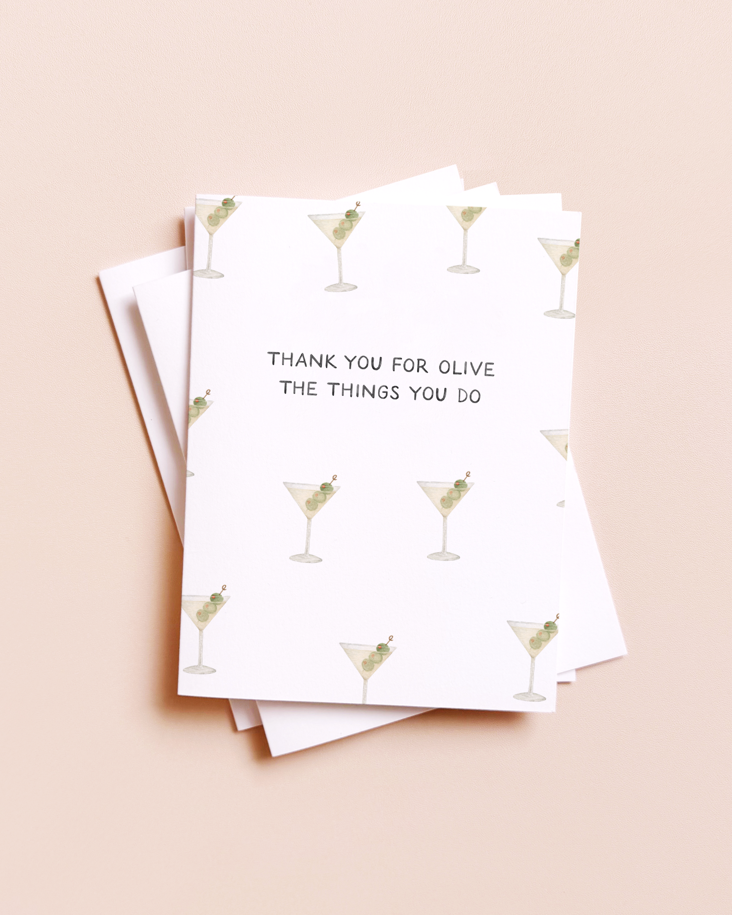 Olive The Things Martini Thank You Card