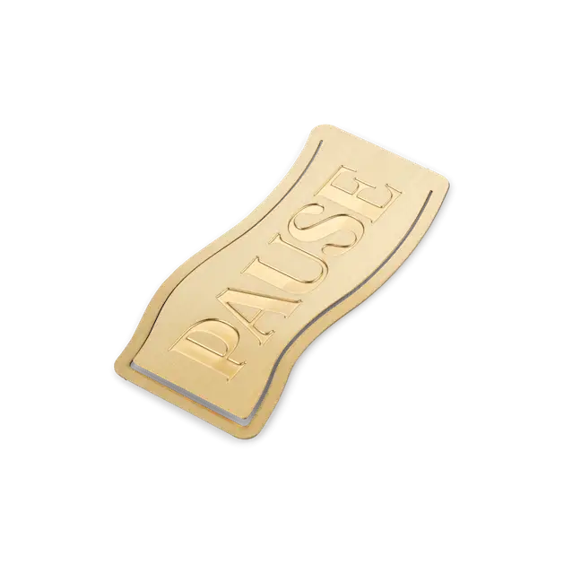 Pause Brass Bookmark