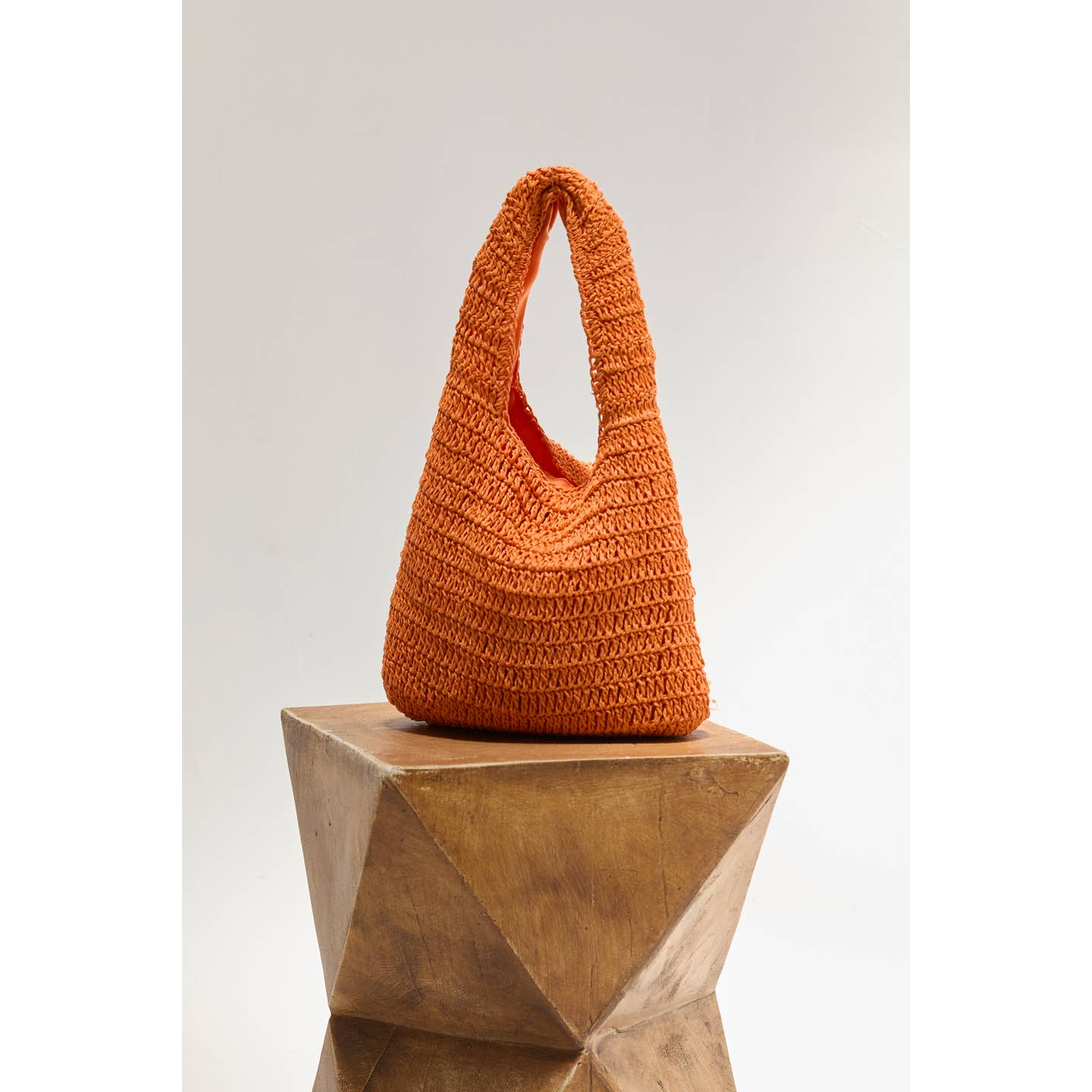 Erin Striped Weave Bag - Orange