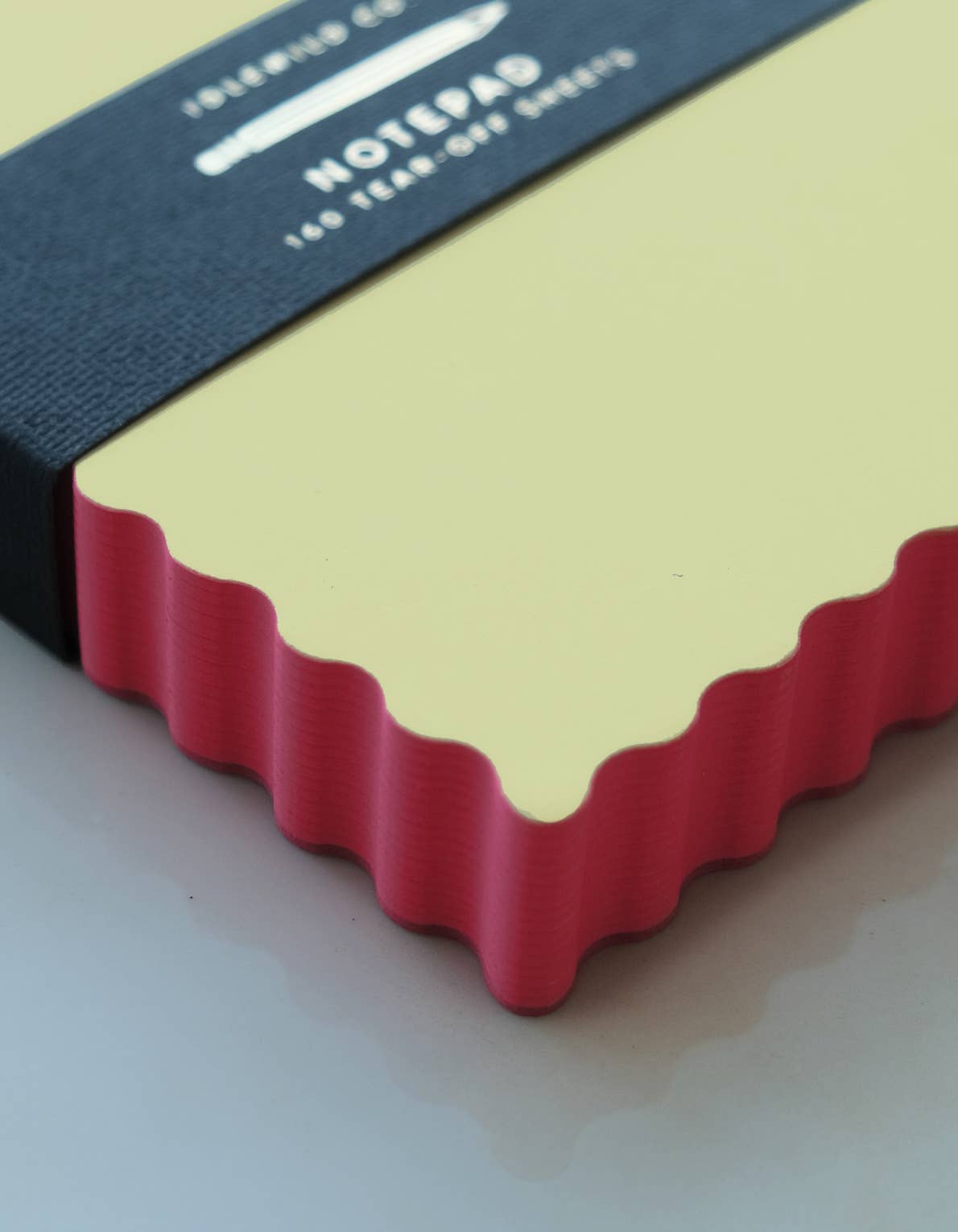 Citron + Hot Coral Edge Mini Wave Shaped Notepad