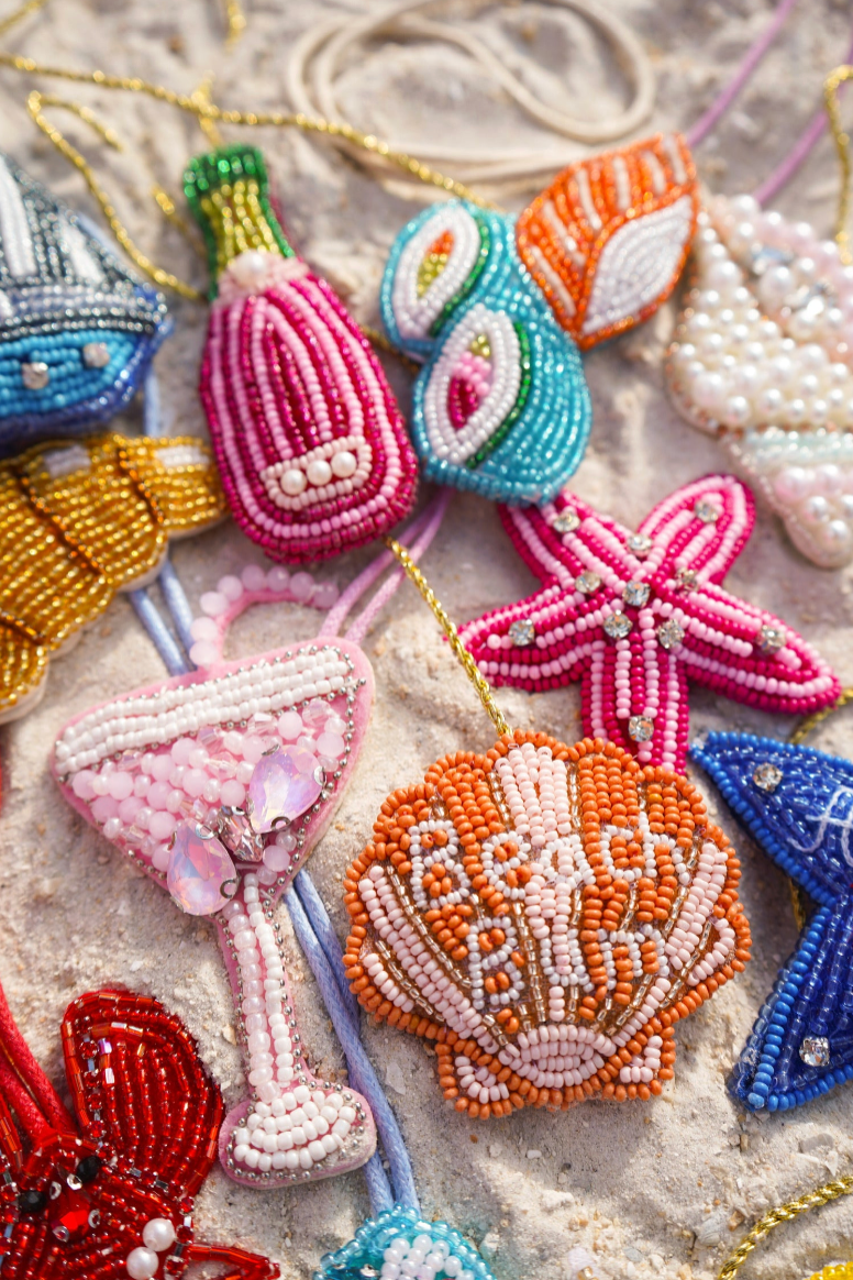 Beach Bum + Starfish Beaded Bag Charm