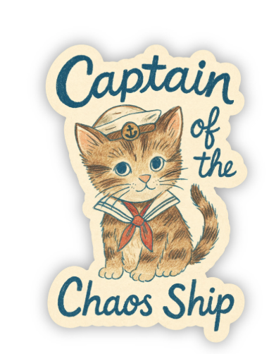Captain of the Chaos Ship Sticker