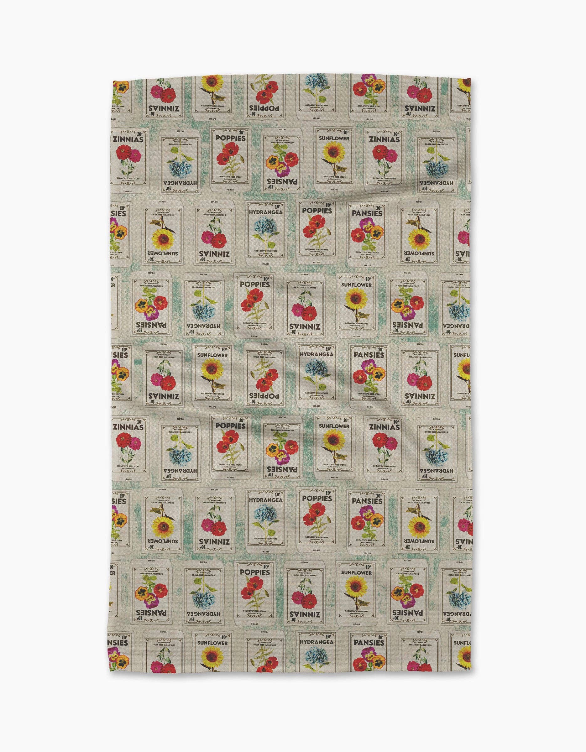 Flower Seed Packs Tea Towel