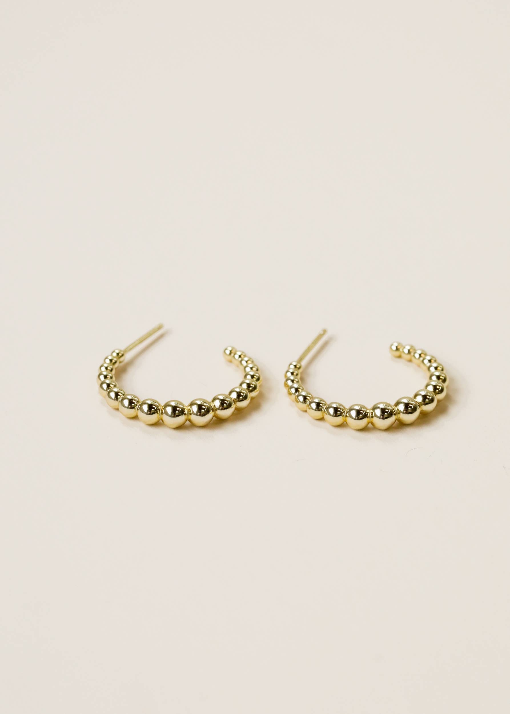 Large Ball Hoop Gold Earrings