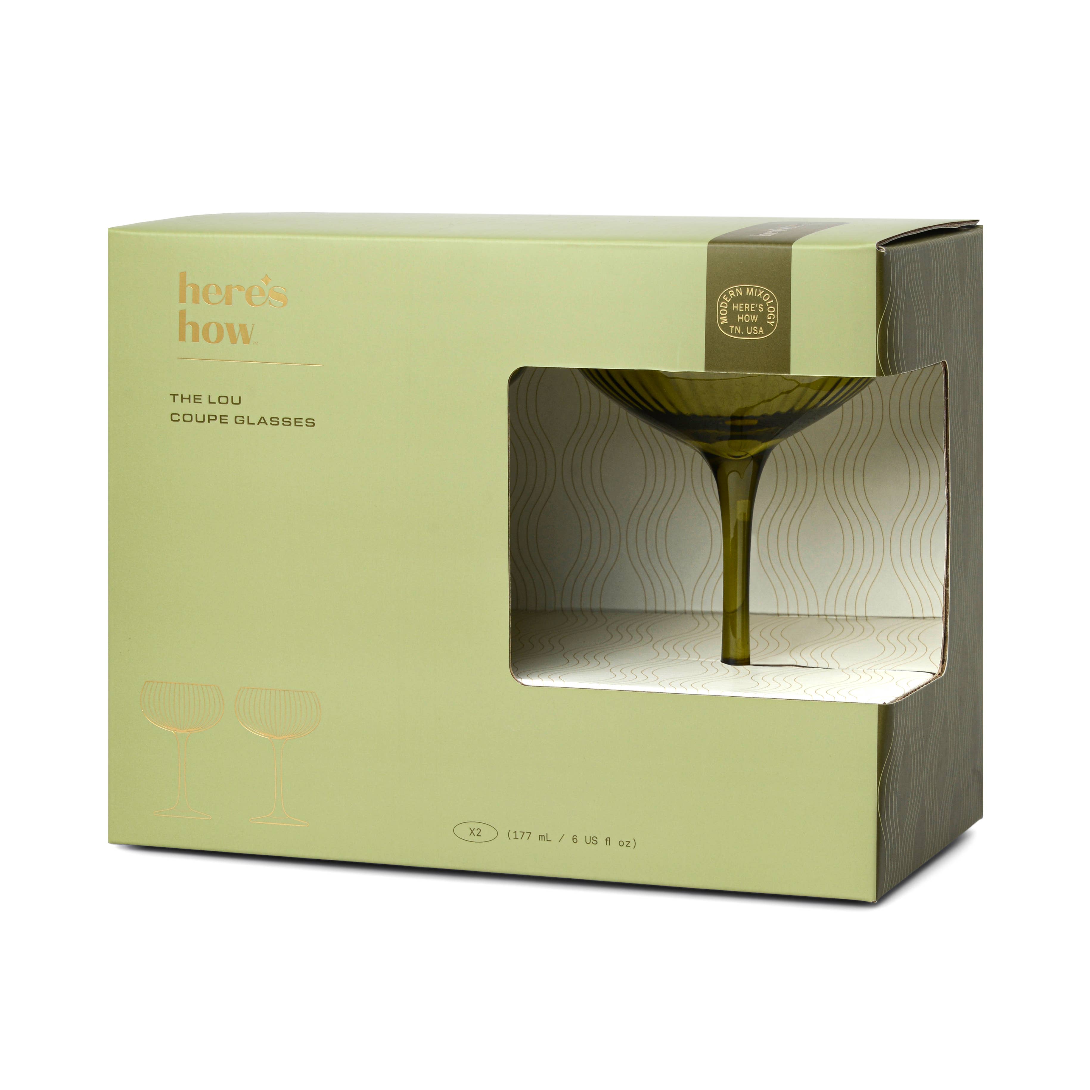 The Lou Coupe Glass - Olive