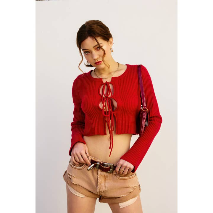 Fall For Me Sweater - Cherry