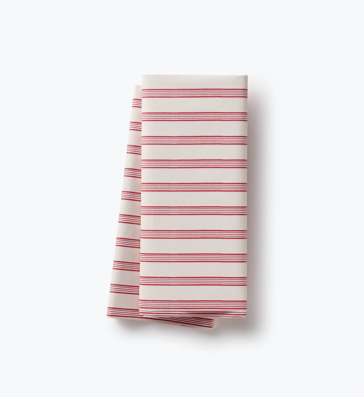 French-striped tissue paper stack with red horizontal stripes on white