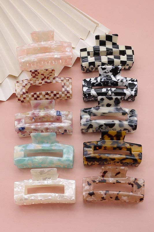 Rectangle Cellulose Hair Claw Clip