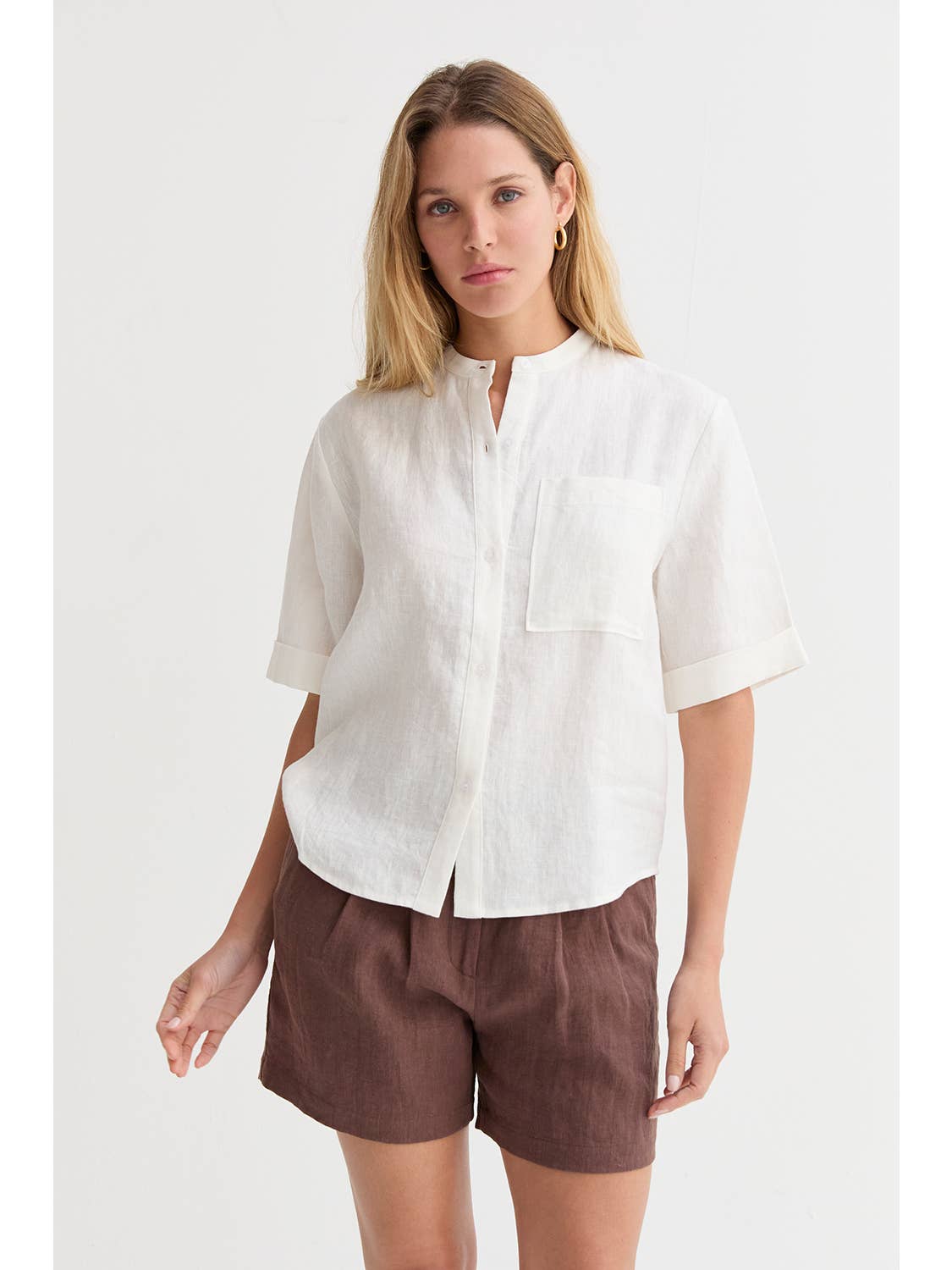 Madison Pleated Linen Shorts