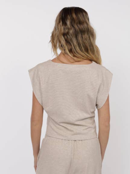 Cindy Strong Shoulder Knit Top