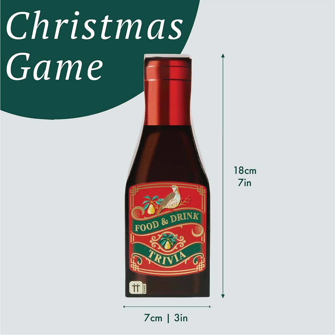Food & Drink Trivia bottle pack with size markers 18cm and 7cm