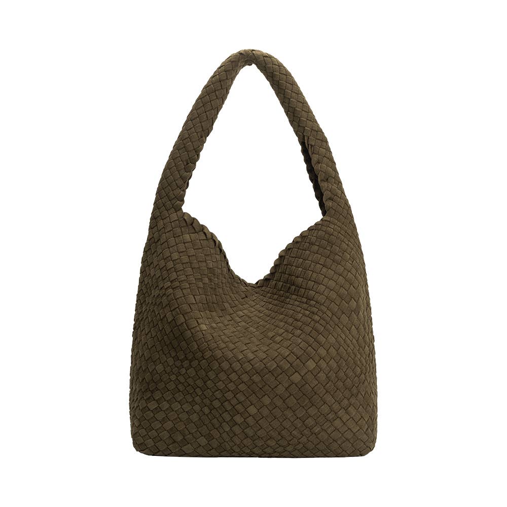 Johanna Pine Suede Vegan Shoulder Bag