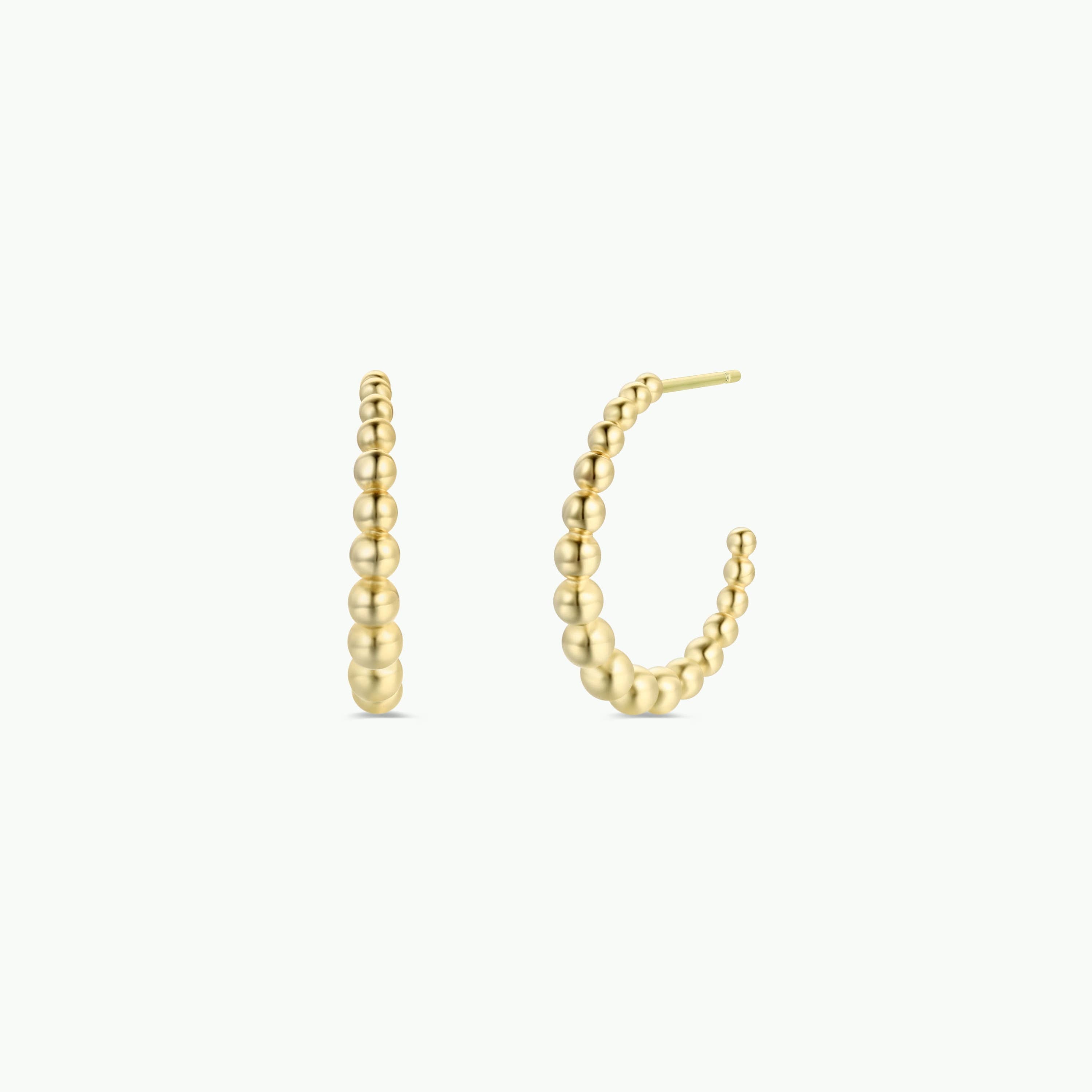 Large Ball Hoop Gold Earrings