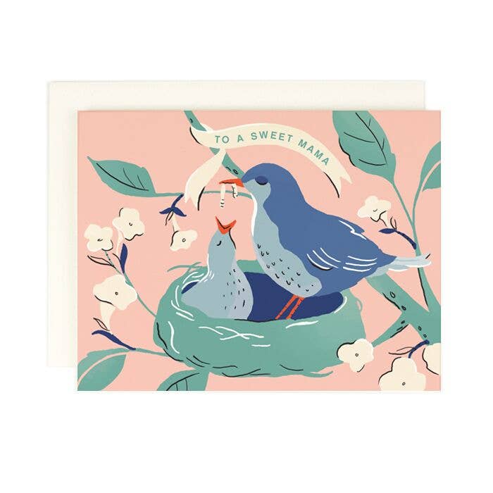 Sweet Mama Baby Bird Greeting Card