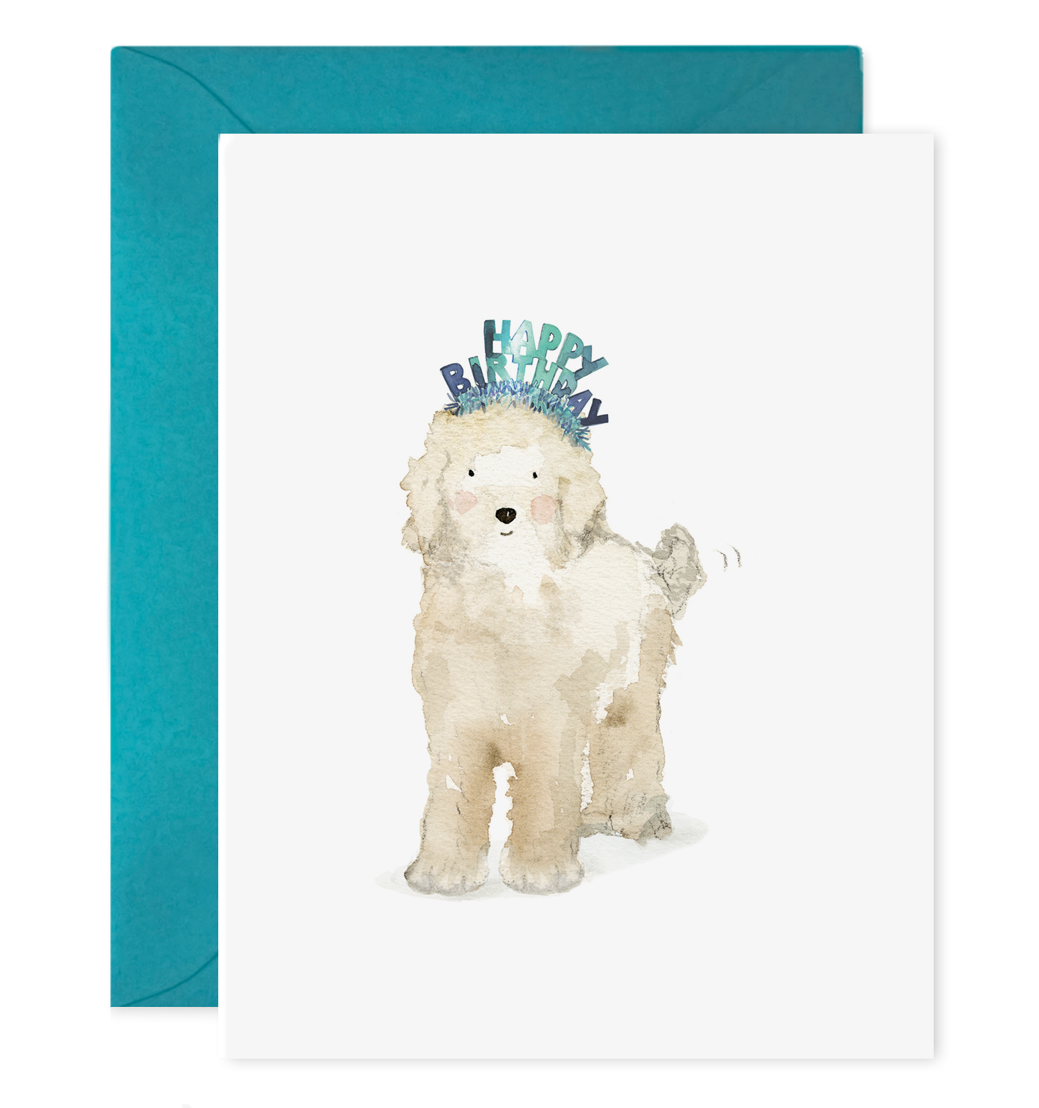 Lucy Dog Labradoodle Birthday Greeting Card