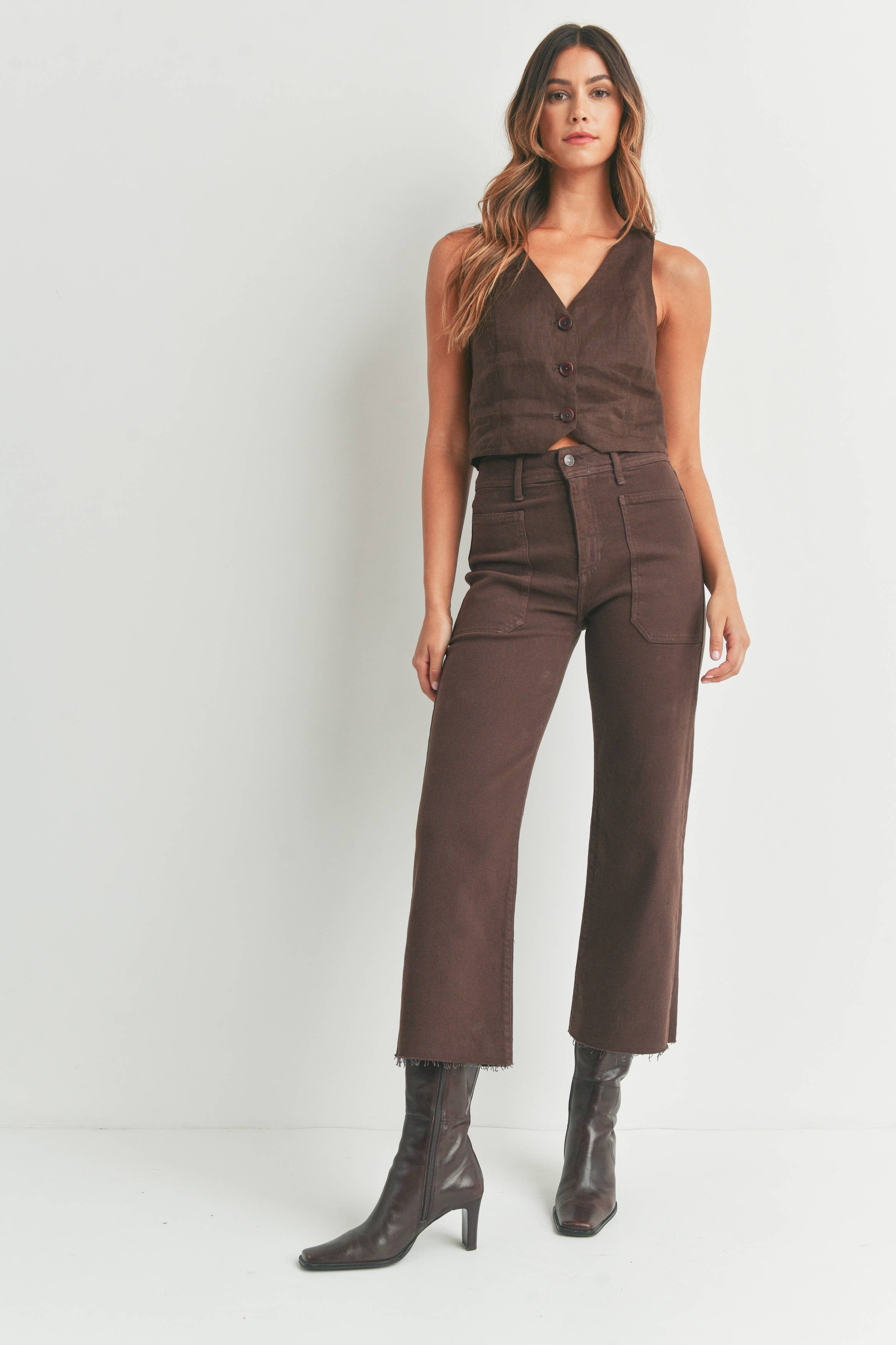 The Nautical Wide Leg - Espresso