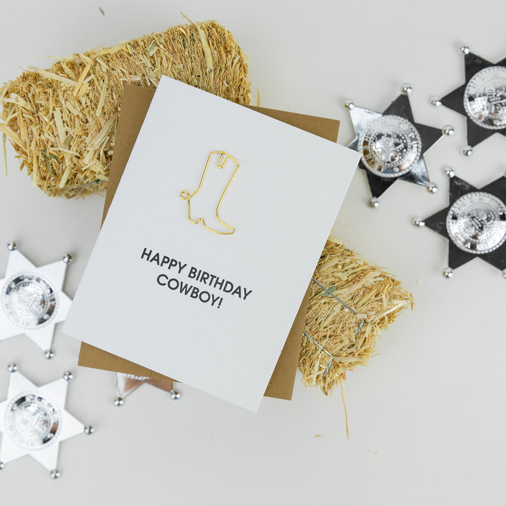 Happy Birthday, Cowboy Paper Clip Card