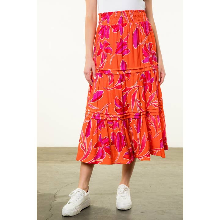 On Fire Floral Maxi Skirt