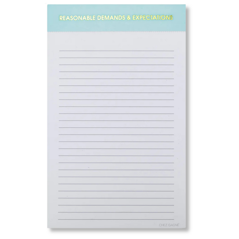 Reasonable Demands + Expectations Notepad