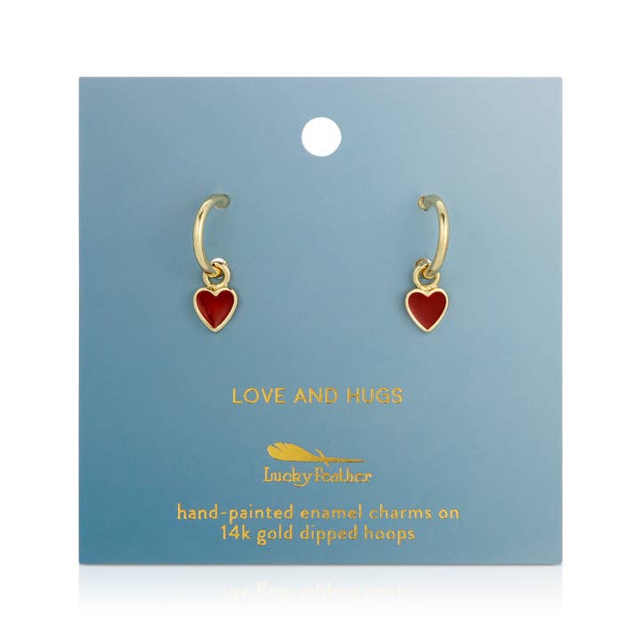 Love & Hugs Hoops with Drop - Gold