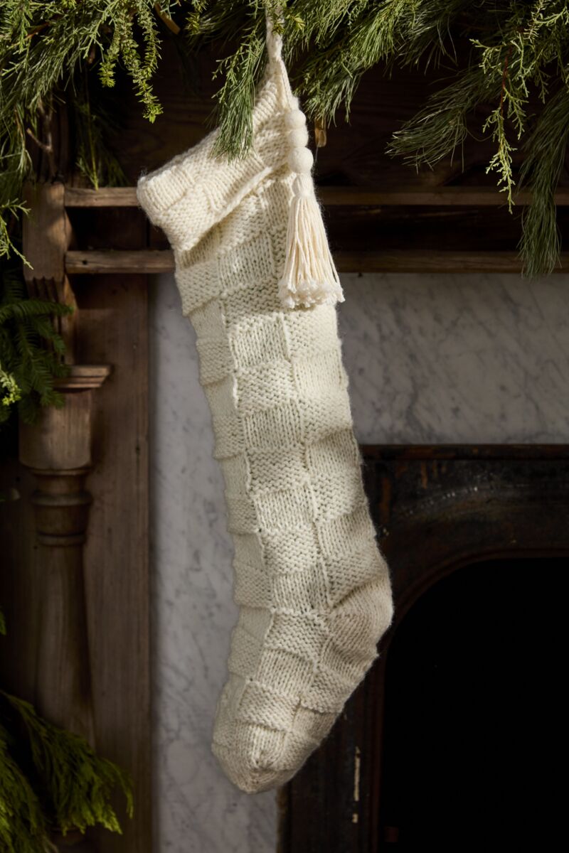 Cream Rubrick Stocking