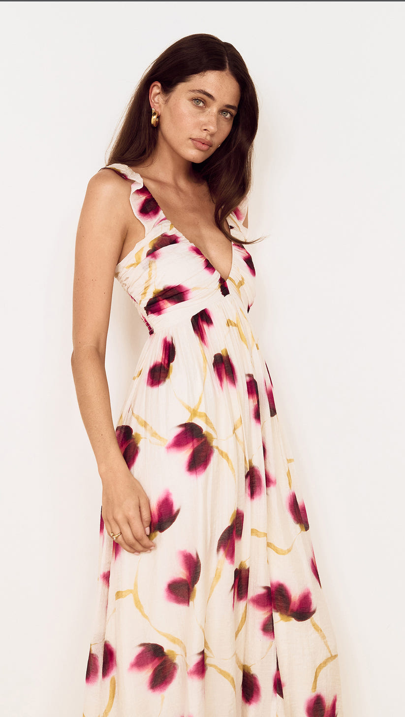 Emery Ruffle Bias Maxi Dress