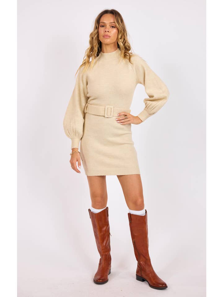 Maeve Belted Sweater Dress