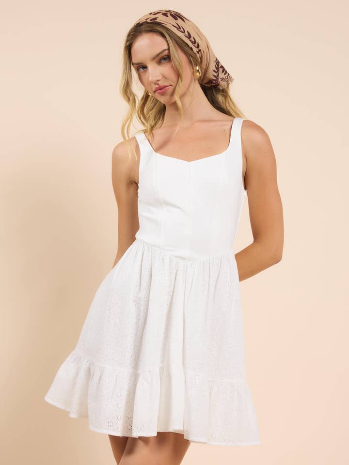 Sundream Eyelet Corset Dress