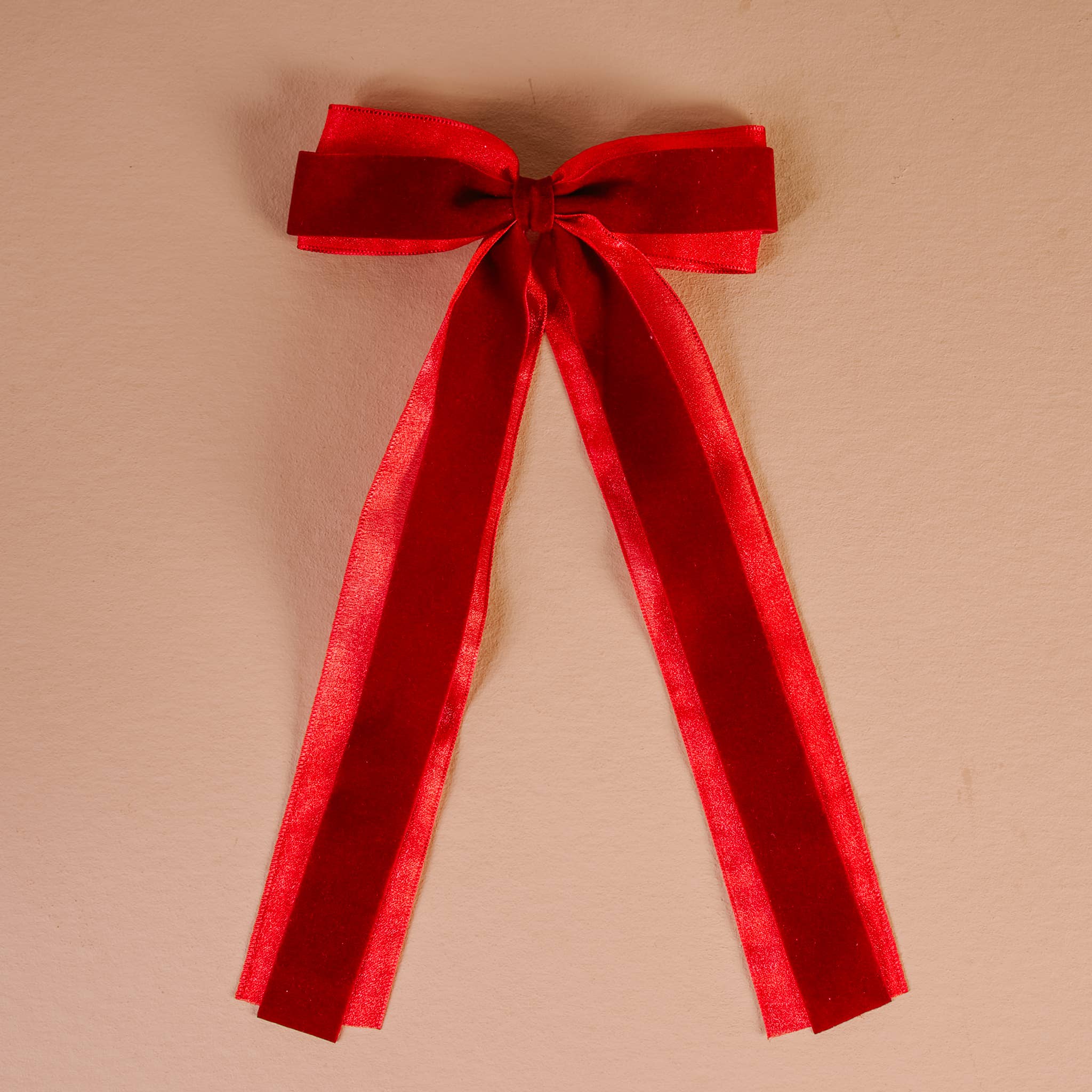 Velvet Luxe Hair Bow - Red