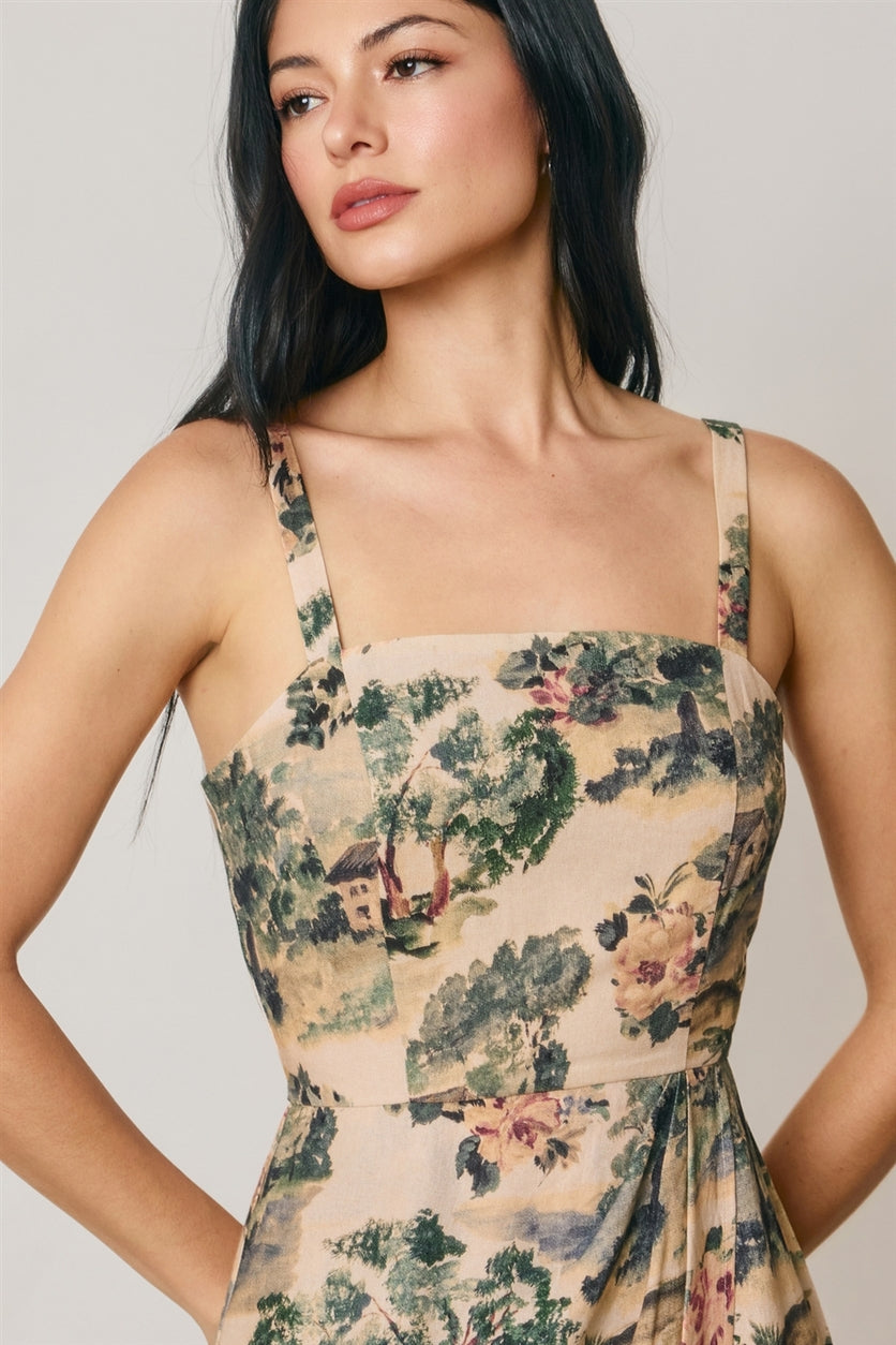 Secret Garden Toile Mini Dress