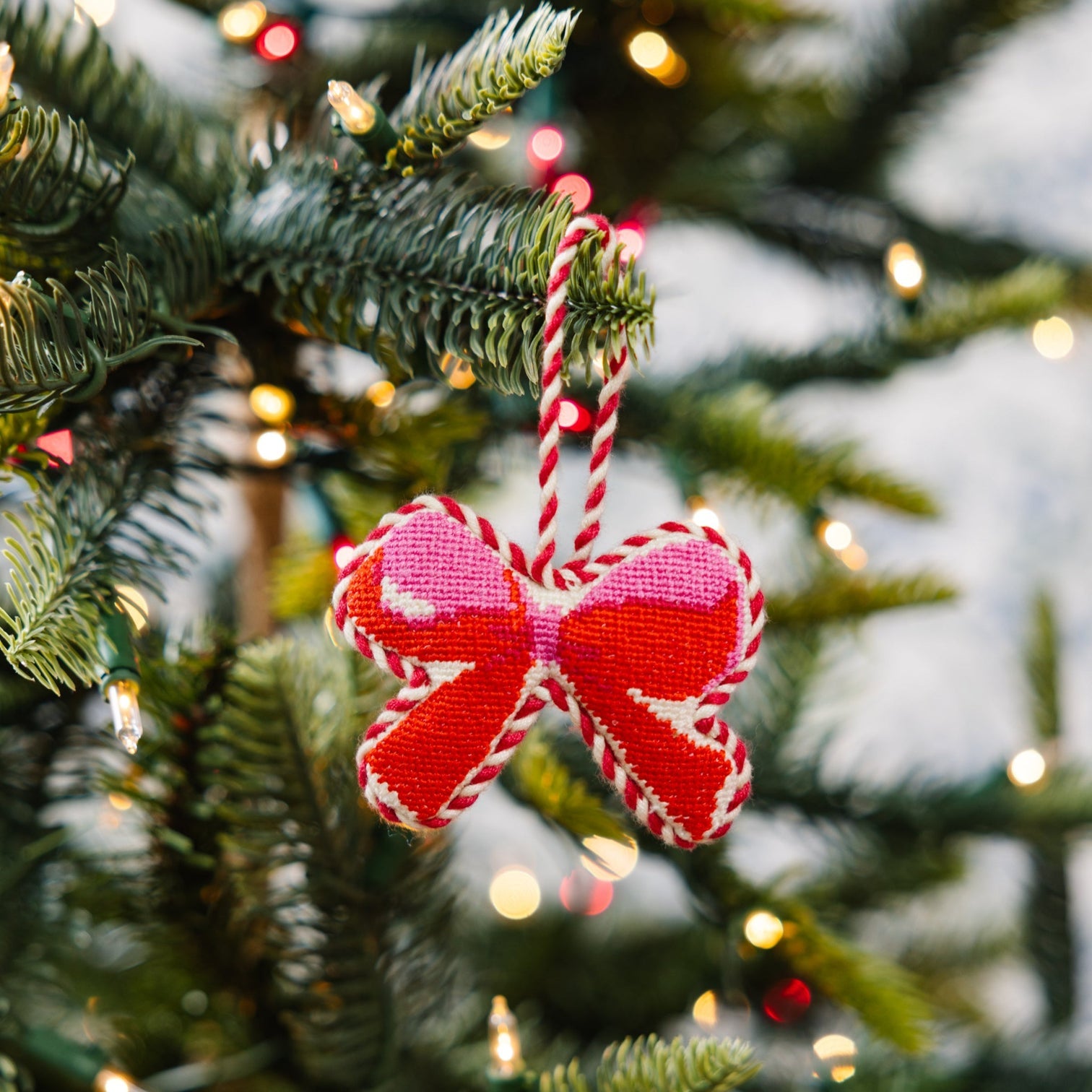 Bow Needlepoint Ornament